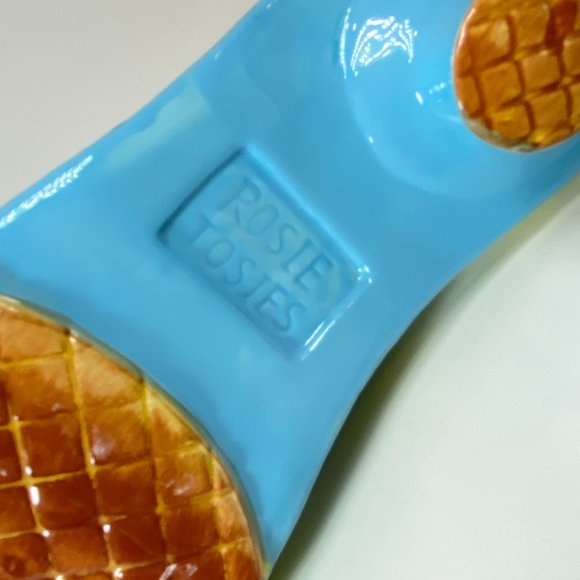 Ceramic Tea Light Candle Holder Summer Sandal Flower Bling - Picture 6 of 9